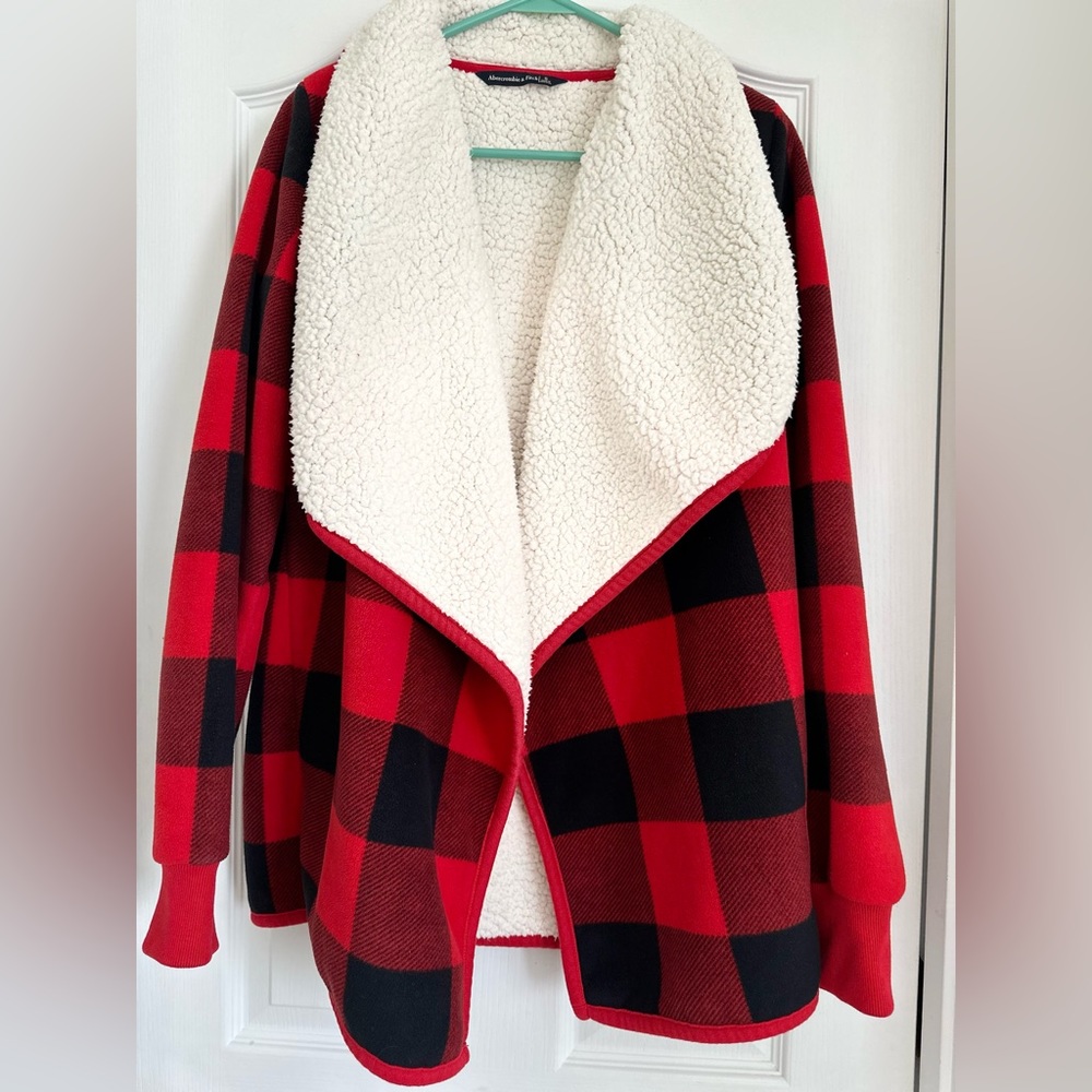 Abercrombie & Fitch Red and Black Plaid Cape